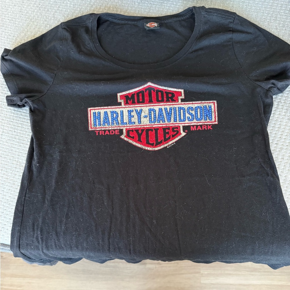 Harley-Davidson Black Tee with Red Script